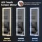 42.5 Inches Lockable Jewelry Mirror Wall Cabinet with 3-Color LED Lights-Black